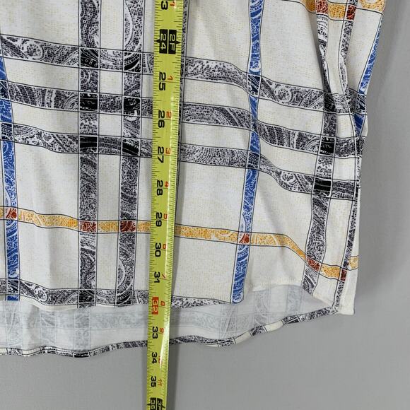 Scully Men Shirt XXL White Paisley Plaid Pearl Snap Button Long Sleeve Button Up - Picture 7 of 11